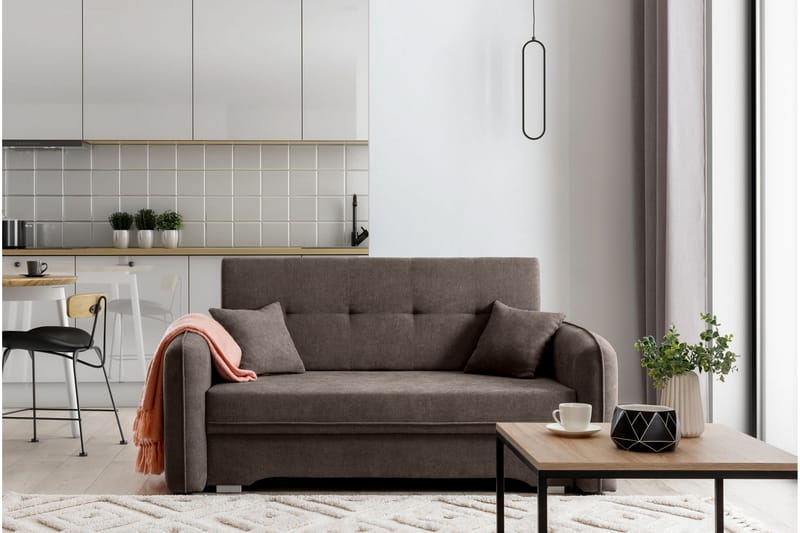Manita Sovesofa med Oppbevaring 2-seter - Mørkebrun - Møbler - Sofaer - Sovesofaer