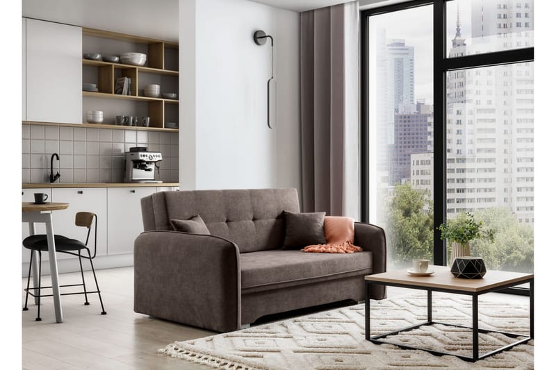 Manita Sovesofa med Oppbevaring 2-seter - Mørkebrun - Møbler - Sofaer - Sovesofaer