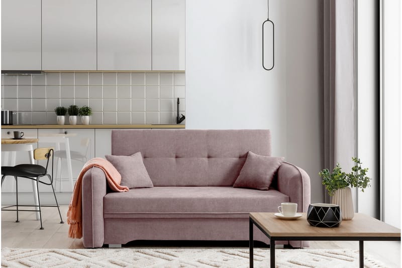 Manita Sovesofa med Oppbevaring 2-seter - Rosa - Sovesofaer - 2 seters sovesofa