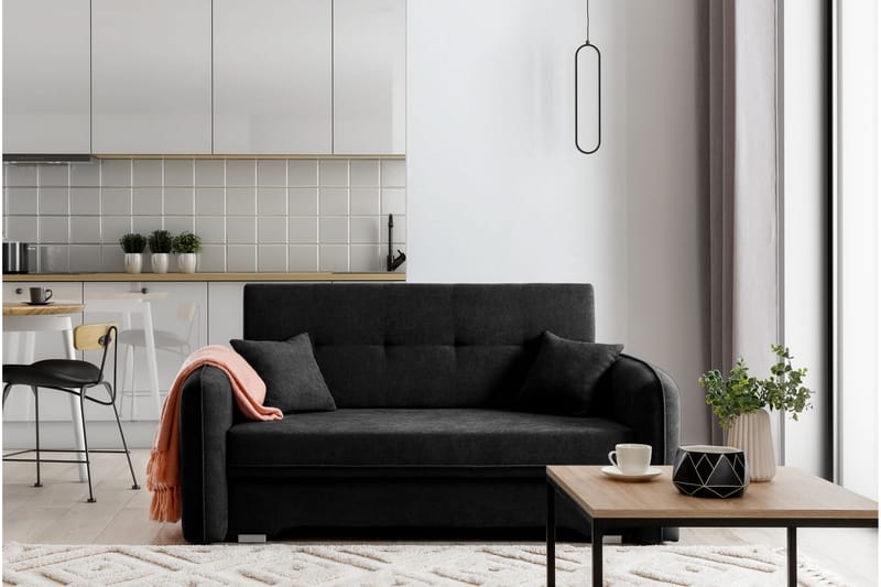 Manita Sovesofa med Oppbevaring 2-seter - Svart - Møbler - Sofaer - Sovesofaer