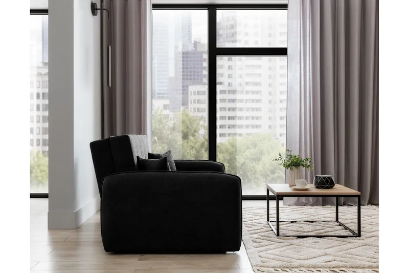 Manita Sovesofa med Oppbevaring 2-seter - Svart - Møbler - Sofaer - Sovesofaer