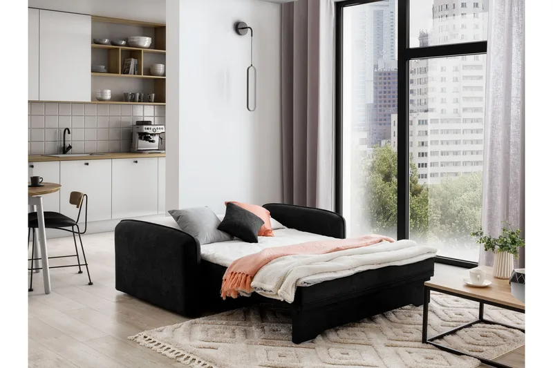 Manita Sovesofa med Oppbevaring 2-seter - Svart - Møbler - Sofaer - Sovesofaer