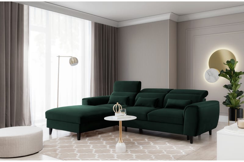 Manni 3-seters Sovesofa m. Divan med Oppbevaring - Grønn - Møbler - Sofaer - Sovesofaer