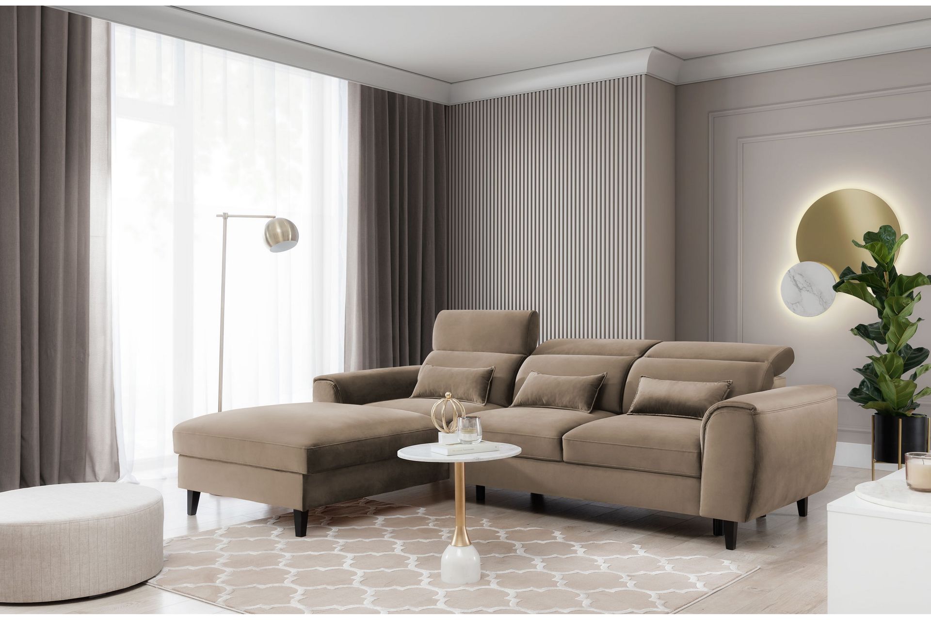 Manni 3-seters Sovesofa m. Divan med Oppbevaring - Lys grå - Møbler - Sofaer - Sovesofaer