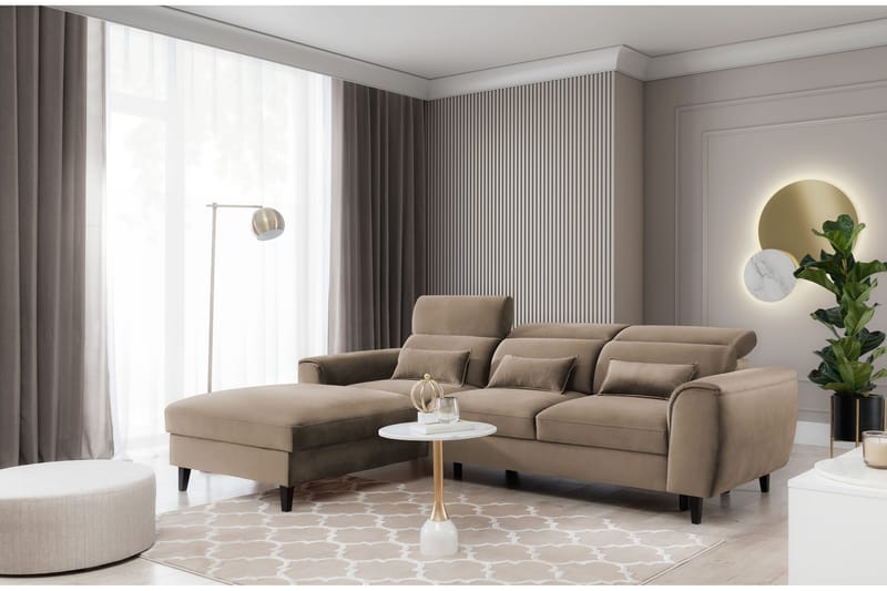 Manni 3-seters Sovesofa m. Divan med Oppbevaring - Lys grå - Møbler - Sofaer - Sovesofaer