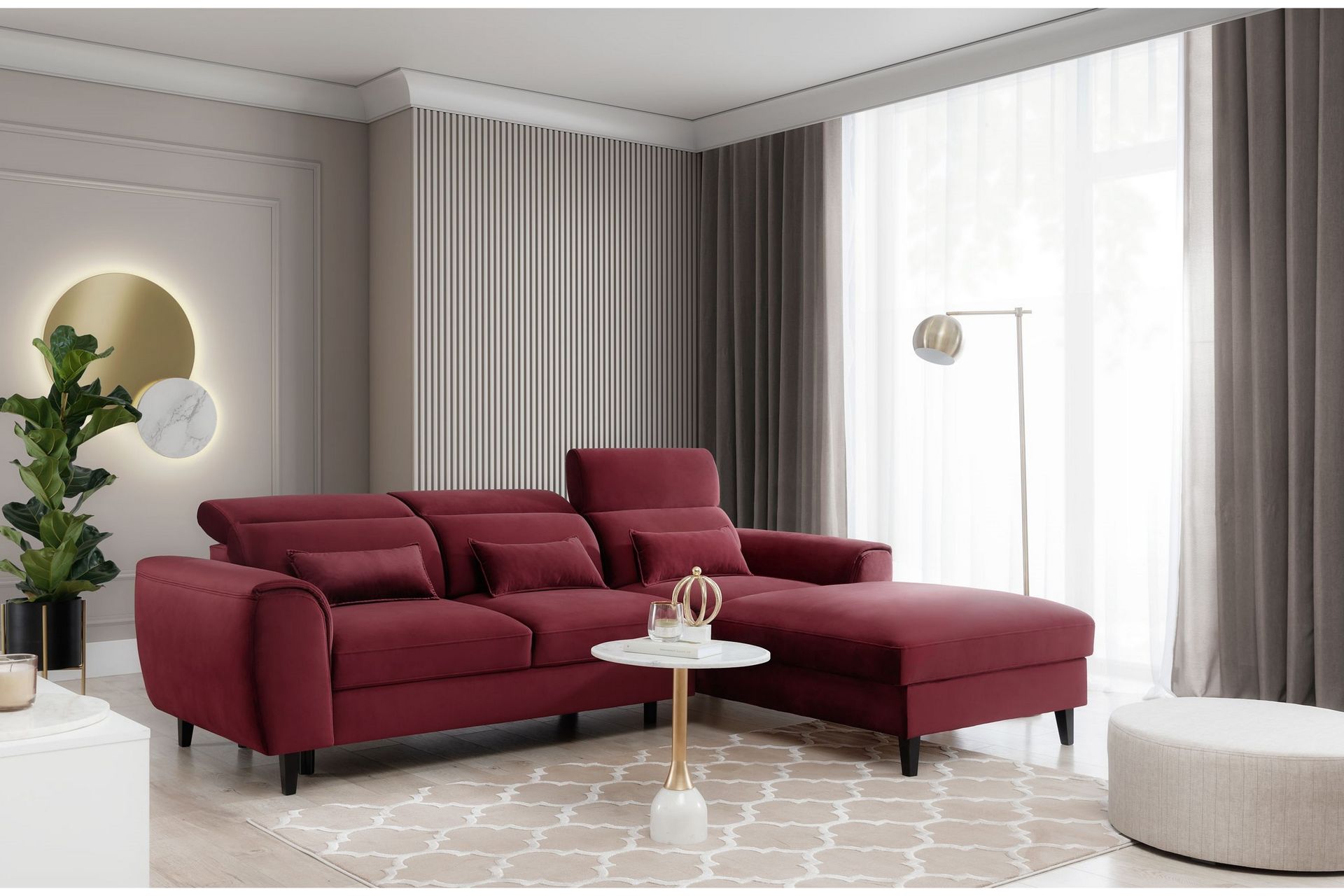 Manni 3-seters Sovesofa m. Divan med Oppbevaring - Rød - Møbler - Sofaer - Sovesofaer