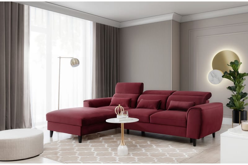 Manni 3-seters Sovesofa m. Divan med Oppbevaring - Rød - Møbler - Sofaer - Sovesofaer