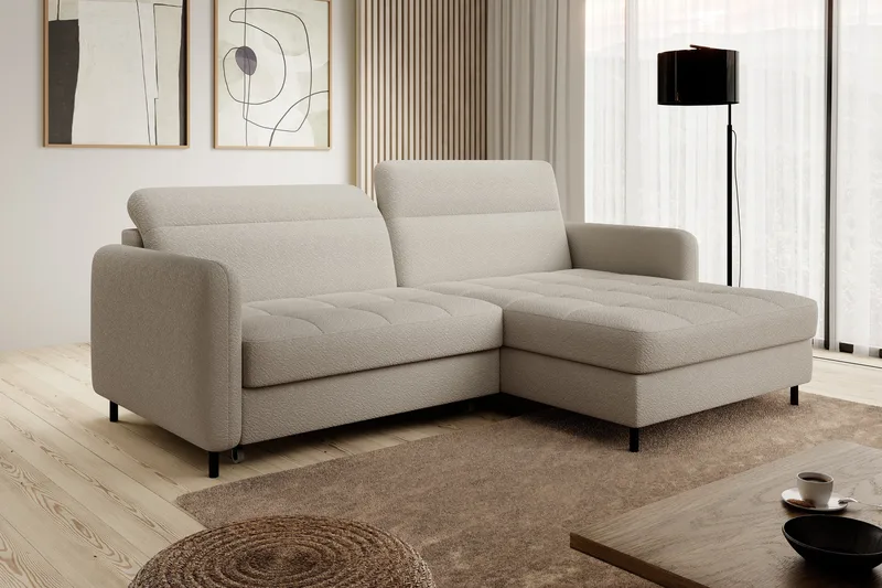 Manoti 3-seters Sovesofa m. Divan med Oppbevaring - Beige - Møbler - Sofaer - Sovesofaer