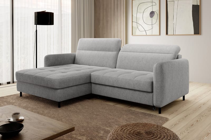 Manoti 3-seters Sovesofa m. Divan med Oppbevaring - Grå - Møbler - Sofaer - Sovesofaer