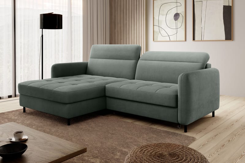 Manoti 3-seters Sovesofa m. Divan med Oppbevaring - Grå - Møbler - Sofaer - Sovesofaer