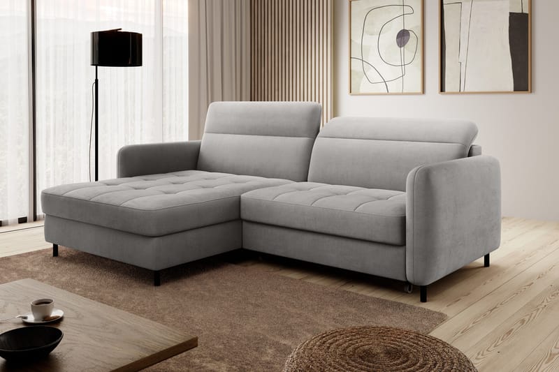 Manoti 3-seters Sovesofa m. Divan med Oppbevaring - Grå - Møbler - Sofaer - Sovesofaer