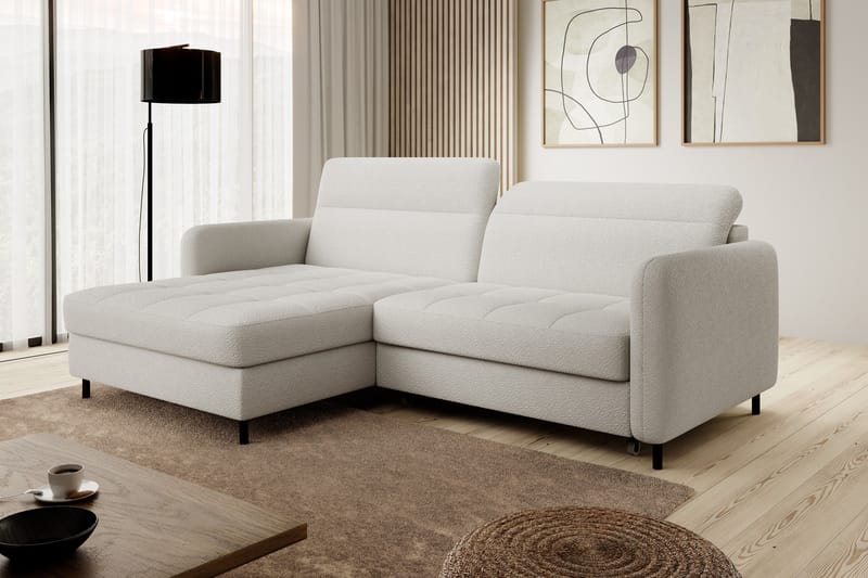 Manoti 3-seters Sovesofa m. Divan med Oppbevaring - Hvit - Møbler - Sofaer - Sovesofaer