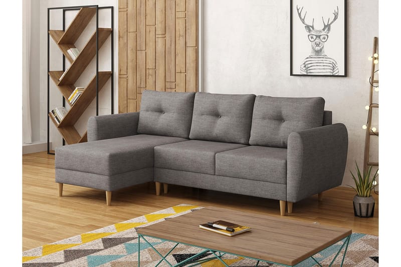 Manstad Hjørnesovesofa - Grå - Møbler - Sofaer - Sovesofaer