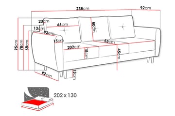 Manstad Sofa - Grå - Møbler - Sofaer - Sovesofaer