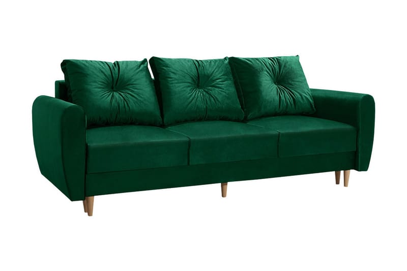 Manstad Sofa - Grønn - Sovesofaer - 3 seters sovesofa - Fløyel sofaer