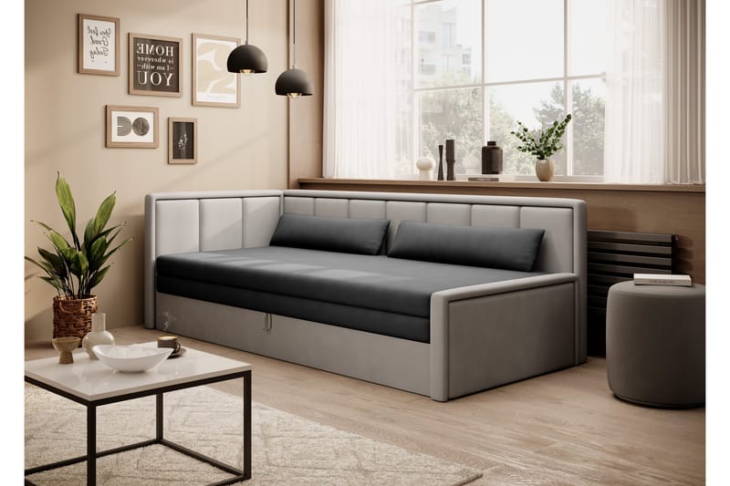 Mansuri 3-seters Sovesofa med Oppbevaring - Lys grå - Møbler - Sofaer - Sovesofaer