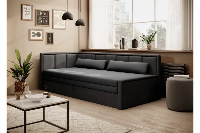 Mansuri 3-seters Sovesofa med Oppbevaring, Mørkegrå