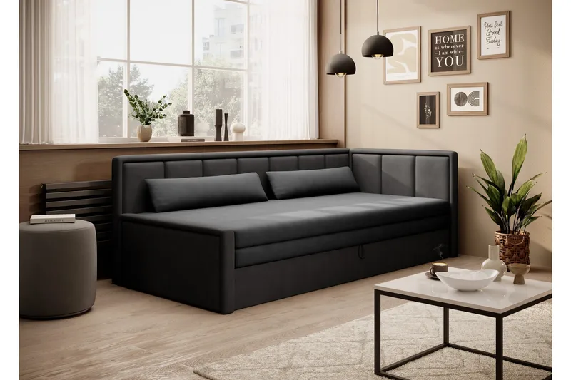 Mansuri 3-seters Sovesofa med Oppbevaring, Mørkegrå