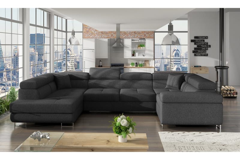 Marcelle Hjørnesovesofa - Grå - Møbler - Sofaer - Sovesofaer