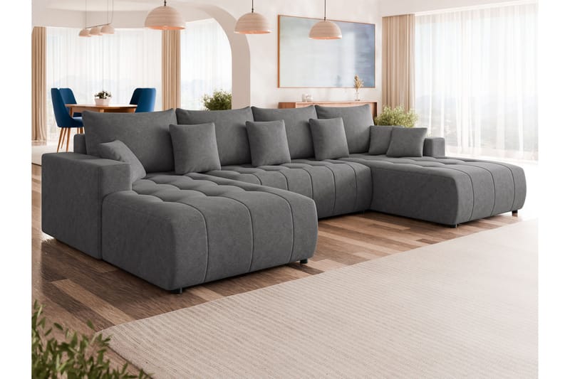 Mardon Sovesofa Dubbeldivan 4-sits - Grå - Møbler - Sofaer - Sovesofaer