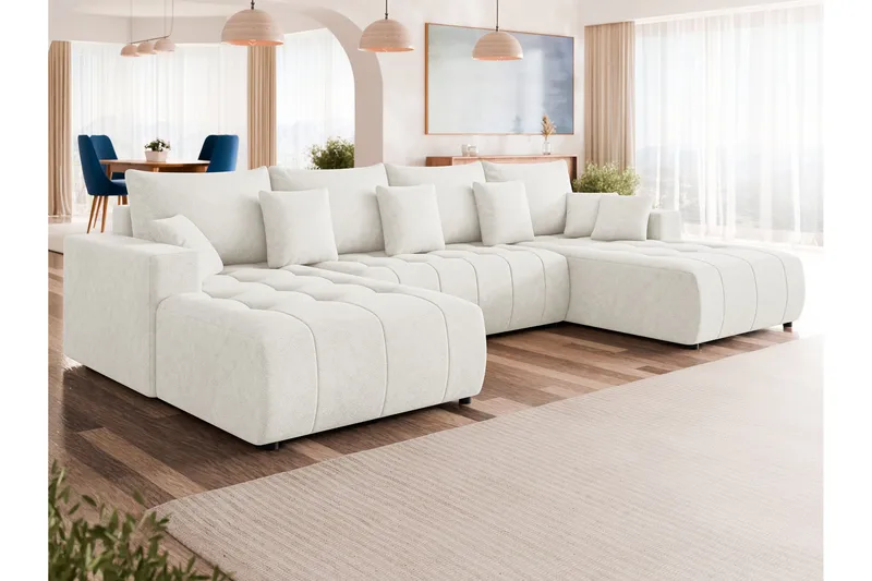 Mardon Sovesofa Dubbeldivan 4-sits - Hvit - Møbler - Sofaer - Sovesofaer