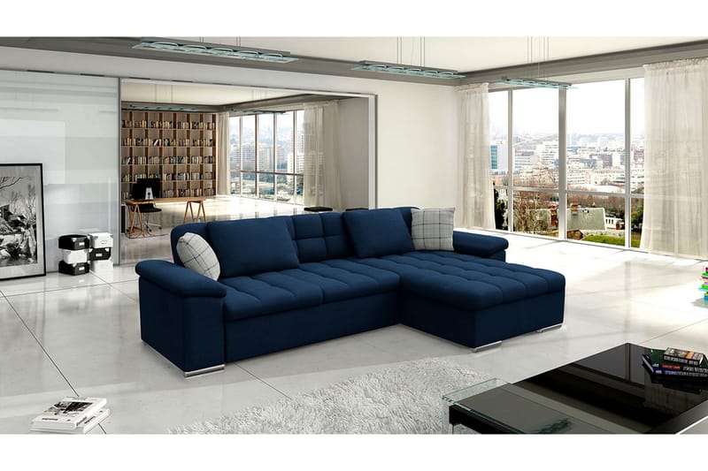 Margretetorp 3-seters Hjørnesovesofa - Blå - Møbler - Sofaer - Sovesofaer