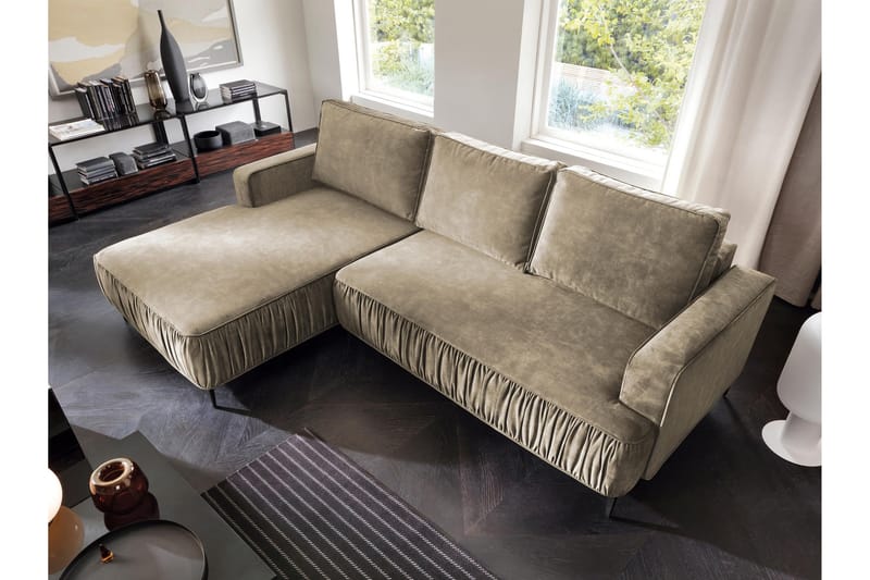 Marisana Sovesofa Med 3-Seters Divan - Brun - Møbler - Sofaer - Sovesofaer