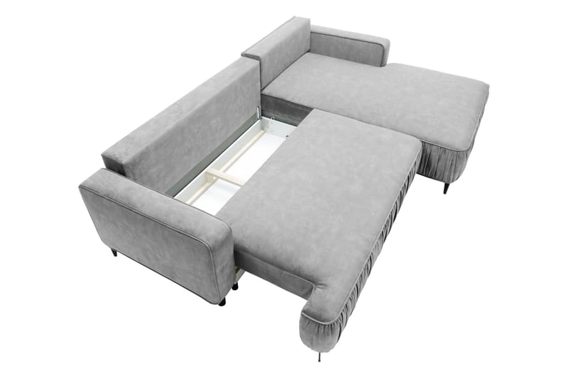 Marisana Sovesofa Med 3-Seters Divan - Grå - Møbler - Sofaer - Sovesofaer