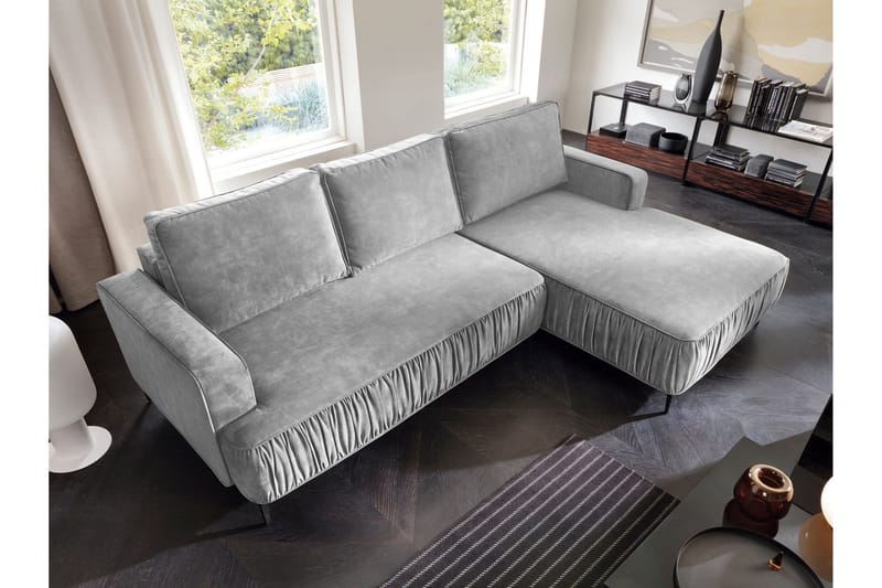 Marisana Sovesofa Med 3-Seters Divan - Grå - Møbler - Sofaer - Sovesofaer