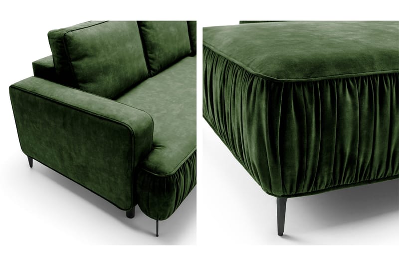 Marisana Sovesofa Med 3-Seters Divan - Grønn - Møbler - Sofaer - Sovesofaer