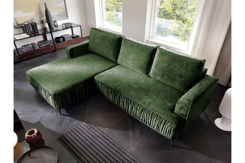 Marisana Sovesofa Med 3-Seters Divan - Grønn - Møbler - Sofaer - Sovesofaer