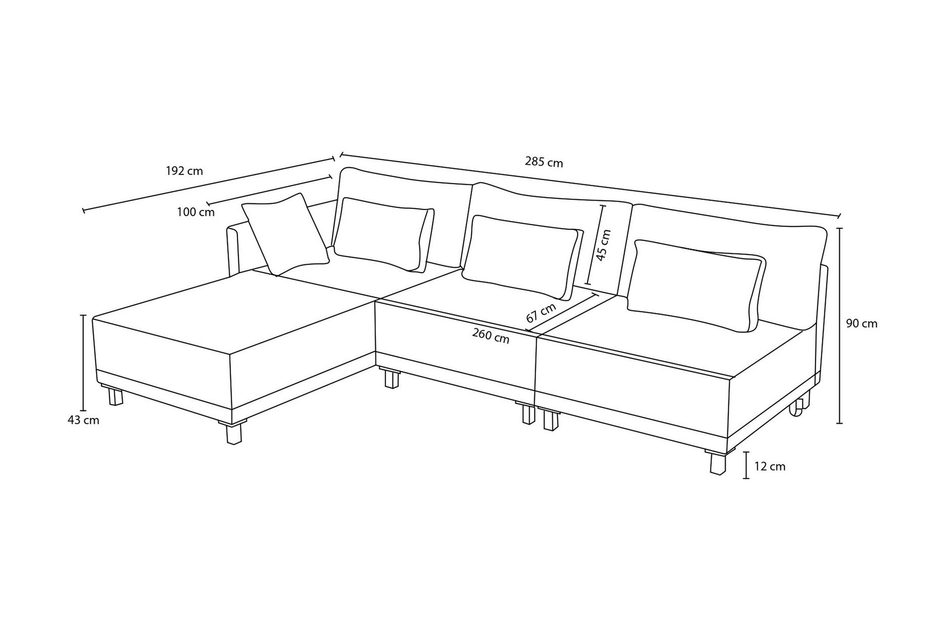 Matris 4-seters Sovesofa med Divan - Brun - Møbler - Sofaer - Sovesofaer