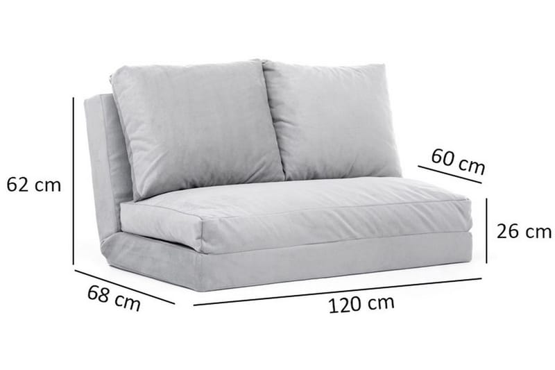 Maydena Sovesofa 2-seters 120x185 - Grå - Møbler - Sofaer - Sovesofaer