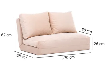Maydena Sovesofa 2-seters 120x185 - Krem - Møbler - Sofaer - Sovesofaer