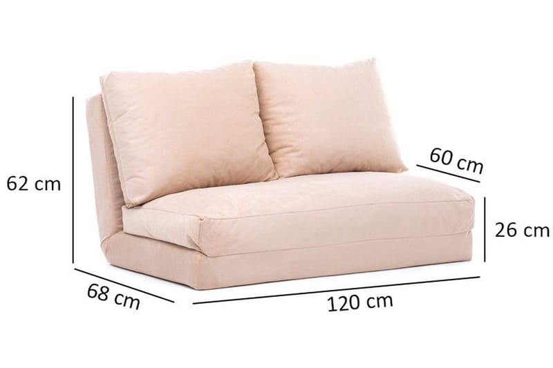 Maydena Sovesofa 2-seters 120x185 - Krem - Møbler - Sofaer - Sovesofaer