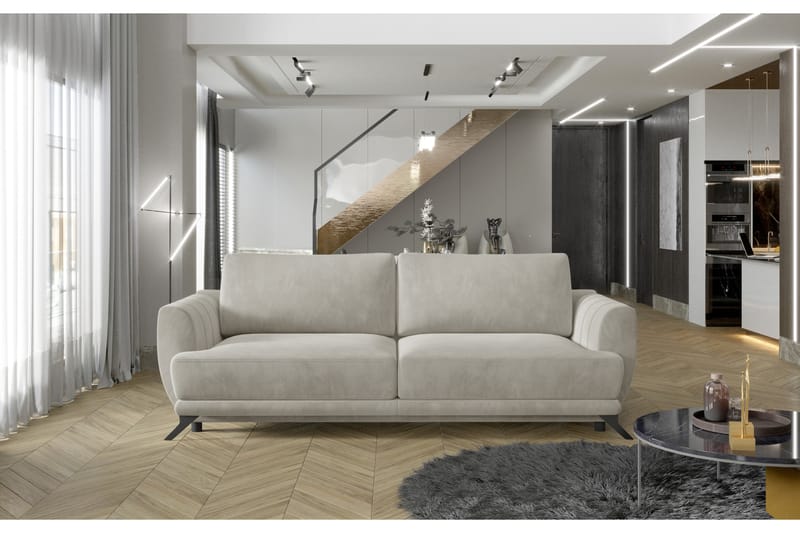 Megis 3-sits Sovesofa - Beige - Sovesofaer - 3 seters sovesofa