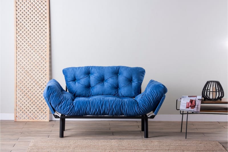 Mezonzo 2-seter Rektangulær Foldbar Sovesofa 70x190 cm i Stoff - Blå - Møbler - Sofaer - Sovesofaer