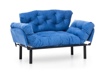 Mezonzo 2-seter Rektangulær Foldbar Sovesofa 70x190 cm i Stoff - Blå - Møbler - Sofaer - Sovesofaer