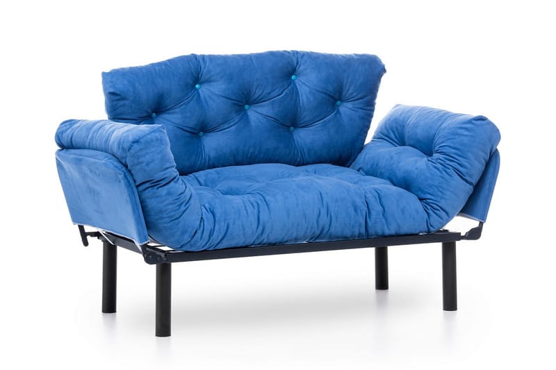 Mezonzo 2-seter Rektangulær Foldbar Sovesofa 70x190 cm i Stoff - Blå - Møbler - Sofaer - Sovesofaer