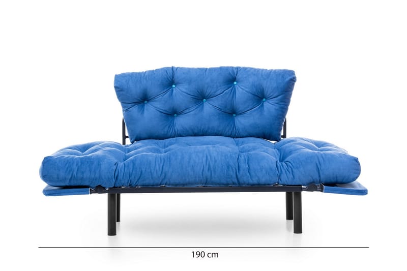 Mezonzo 2-seter Rektangulær Foldbar Sovesofa 70x190 cm i Stoff - Blå - Møbler - Sofaer - Sovesofaer