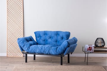 Mezonzo 2-seter Rektangulær Foldbar Sovesofa 70x190 cm i Stoff - Blå - Møbler - Sofaer - Sovesofaer