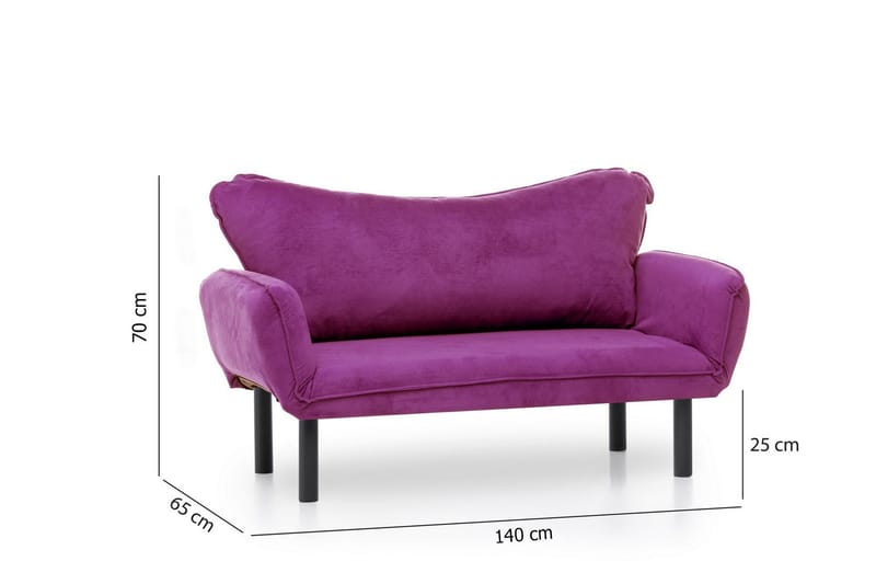 Mezonzo 2-seter Sovesofa 65x180 cm i Fløyel - Lilla - Møbler - Sofaer - Sovesofaer