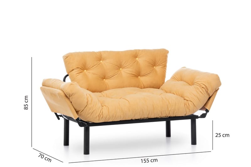 Mezonzo 2-seter Sovesofa - Gul - Møbler - Sofaer - Sovesofaer