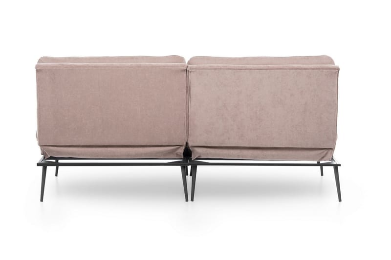 Mezonzo 3-seter Rektangulær Knappet Sovesofa i Fløyel med Metallben - Brun - Møbler - Sofaer - Sovesofaer