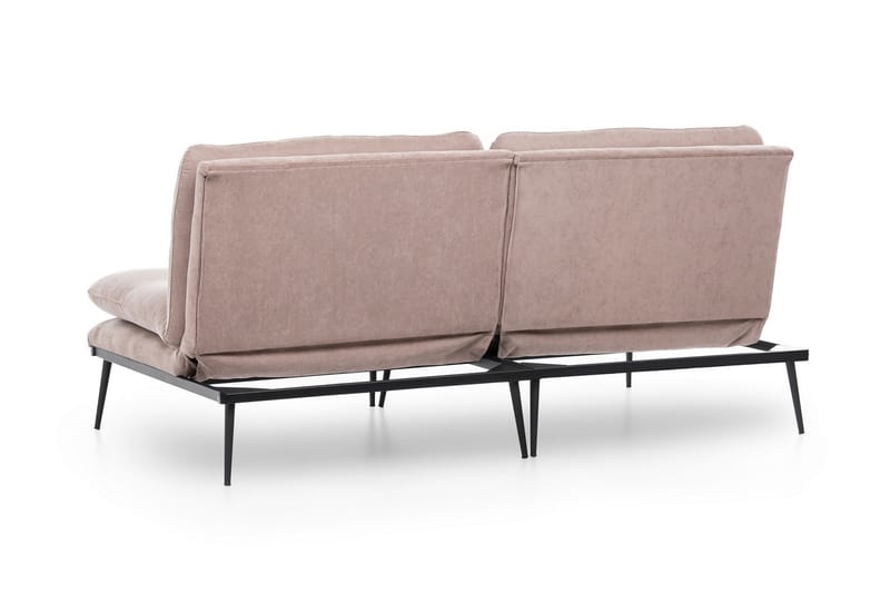 Mezonzo 3-seter Rektangulær Knappet Sovesofa i Fløyel med Metallben - Brun - Møbler - Sofaer - Sovesofaer
