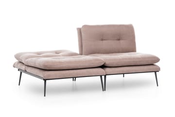 Mezonzo 3-seter Rektangulær Knappet Sovesofa i Fløyel med Metallben - Brun - Møbler - Sofaer - Sovesofaer