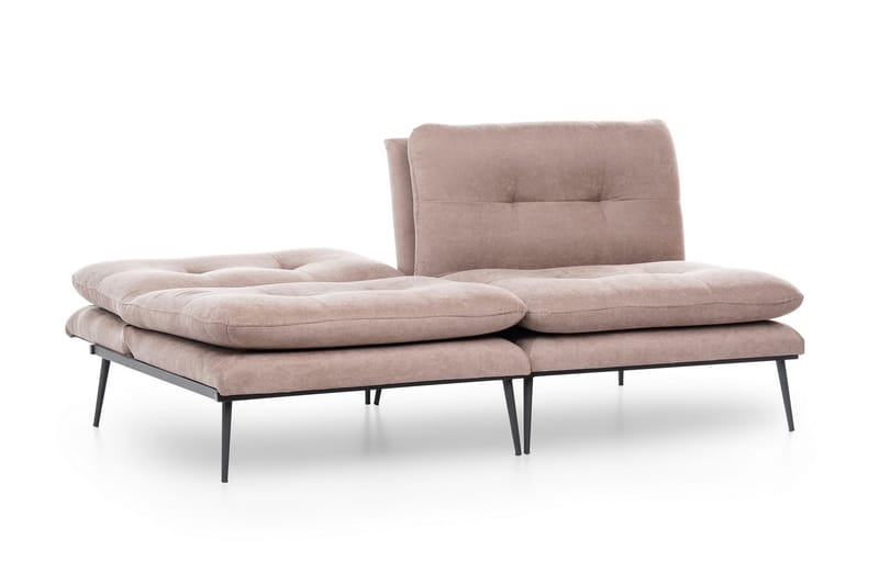 Mezonzo 3-seter Rektangulær Knappet Sovesofa i Fløyel med Metallben - Brun - Møbler - Sofaer - Sovesofaer