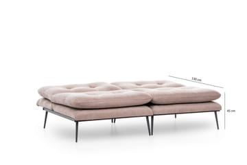 Mezonzo 3-seter Rektangulær Knappet Sovesofa i Fløyel med Metallben - Brun - Møbler - Sofaer - Sovesofaer