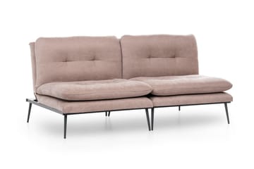 Mezonzo 3-seter Rektangulær Knappet Sovesofa i Fløyel med Metallben - Brun - Møbler - Sofaer - Sovesofaer