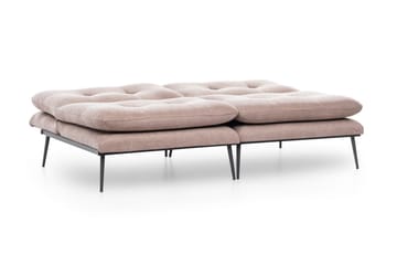 Mezonzo 3-seter Rektangulær Knappet Sovesofa i Fløyel med Metallben - Brun - Møbler - Sofaer - Sovesofaer